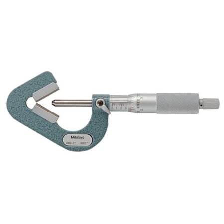 Mitutoyo 114-202 V-Anvil Micrometer 0.09-1 3 Flutes-Carbide Tipped