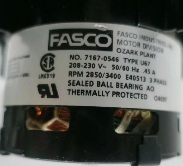 Fan FASCO Condenser Fan Motor 208-230V 2 208 230V
