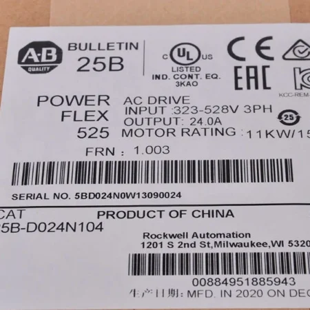Drive Allen Bradley Adjustable Frequency AC Drive 25B-D024N104