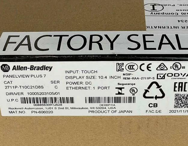 Allen-Bradley Single Ethernet Touch Screen 2711P-T10C21D8S 2 2711P T10C21D8S