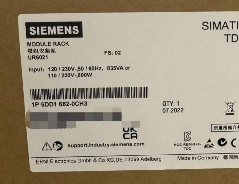 6DD1682-0CH3 SIMATIC TDCmodule Rack UR6021 2 6DD1682 0CH3
