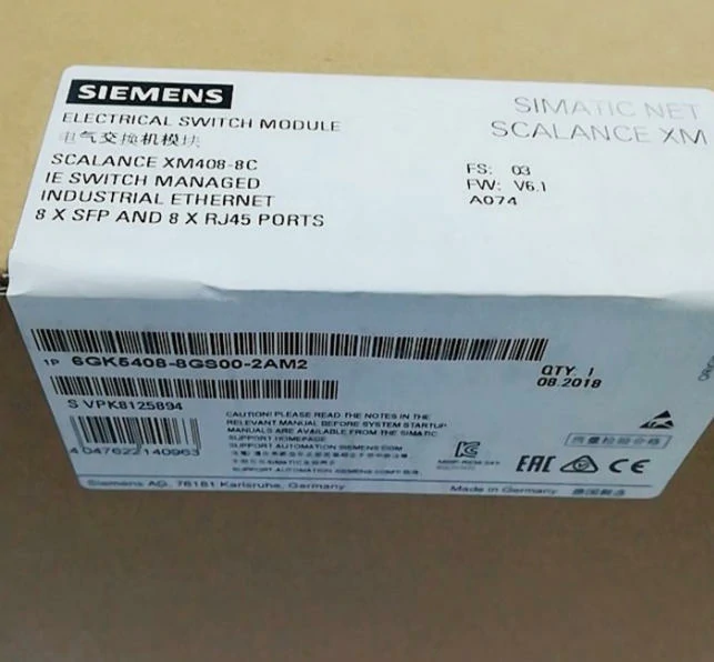 6GK5408-8GS00-2AM2 SCALANCE XM408-8C managed modular IE switch 2 6GK5408 8GS00 2AM2