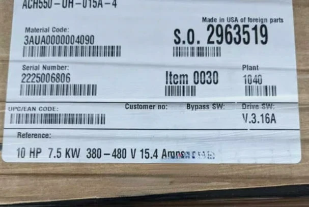 ABB HVAC FREQ DRIVE ACH550-UH-015A-4 2 ACH550 UH 015A 4
