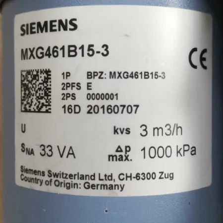 MXG461B15-3  SIEMENS Modulating Control Valves