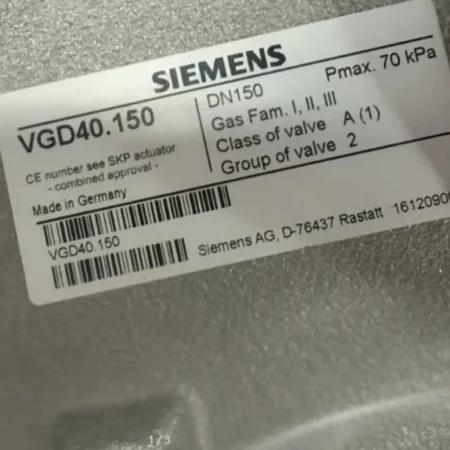 Siemens gas solenoid valve VGD40.150