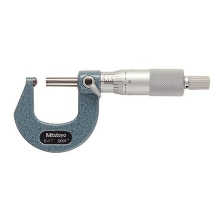 Mitutoyo 115-153 Micrometer 0-1 Range-Spherical Anvil, Flat Spindle