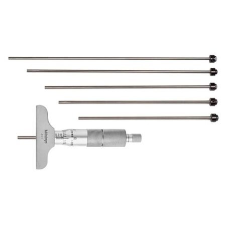 Mitutoyo 129-128 Interchangeable Depth Micrometer 0-6 6 Rods 2.5x63 Base