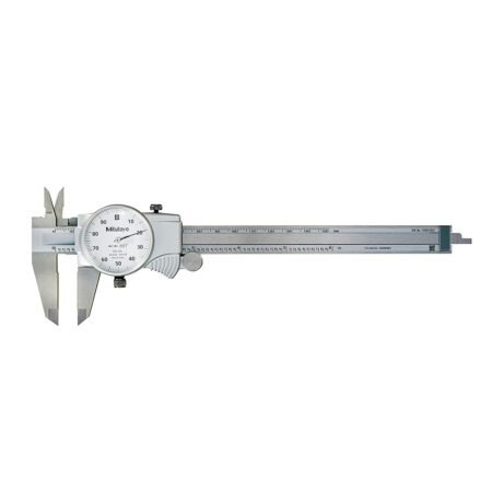 Mitutoyo 505-742J White Face Dial Caliper, 0.1 per Rev, 0-6 Range, 0.001 Accuracy