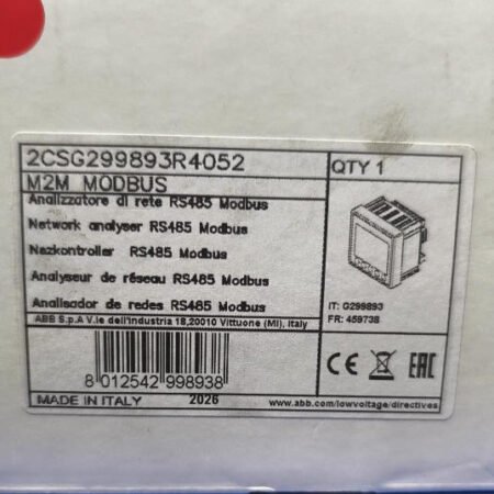 ABB M2M MODBUS Power Analyzer 2CSG299893R4052