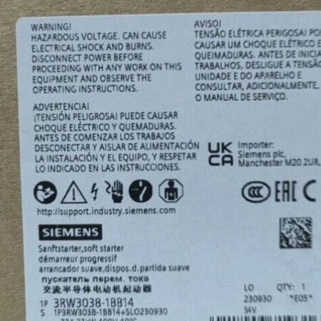 SIEMENS SIRIUS soft starter 3RW3038-1BB14