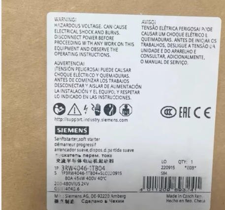 SIEMENS SIRIUS soft starter 3RW4046-1TB04 2 3RW4046 1TB04