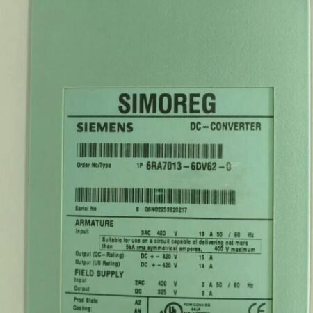 SIEMENS 6RA7013-6DV62-0 SIMOREG DC Master Converter