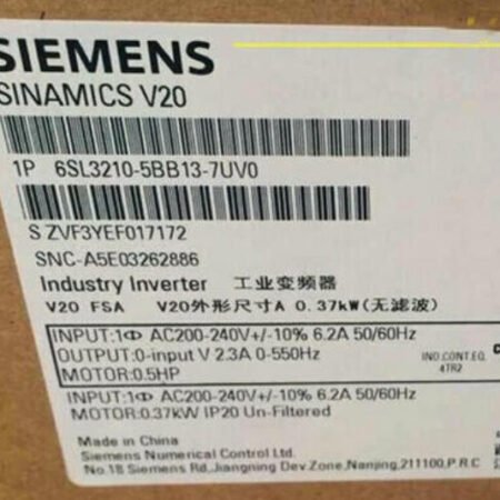 SIEMENS SINAMICS Rated Power 6SL3210-5BB13-7UV0
