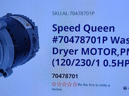 Alliance Motor 70478701P Used as is New Bearings etc. No refunds
