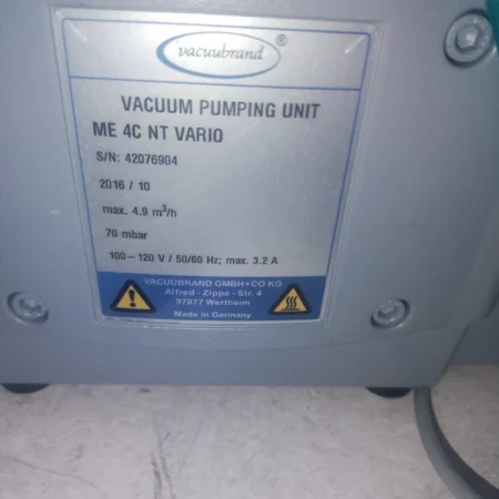 VACUUBRAND ME 4C NT 36937504 VACUUM PUMP 70mbar