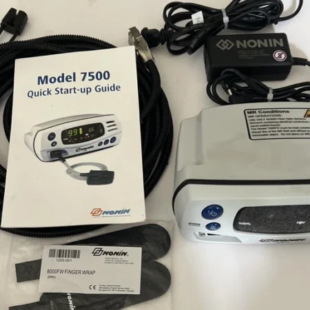 Nonin Model 7500FO Fiber Optic Pulse Oximeter w/ Finger Sensor New Without Box