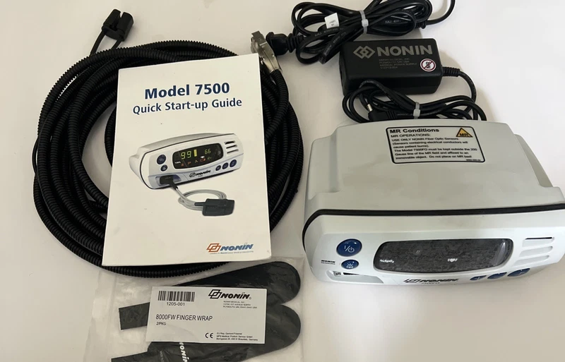 Nonin Model 7500FO Fiber Optic Pulse Oximeter w/ Finger Sensor New Without Box 2 7500FO 0