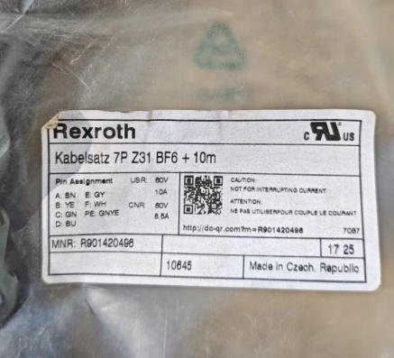 Rexroth Cable Connector 7PZ31BF6+10M