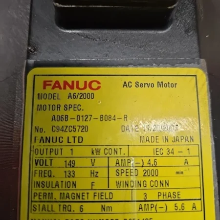 Fanuc A06B-0127-B084 AC Servo Motor