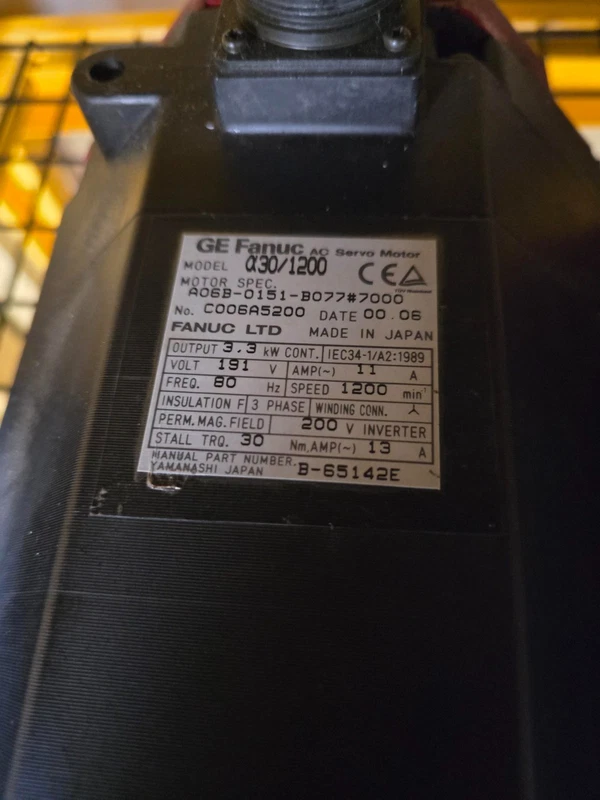 Fanuc A06B-0151-B077 AC Servo Motor Amada Vipros Pega Apelio 2 A06B 0151 B077 0