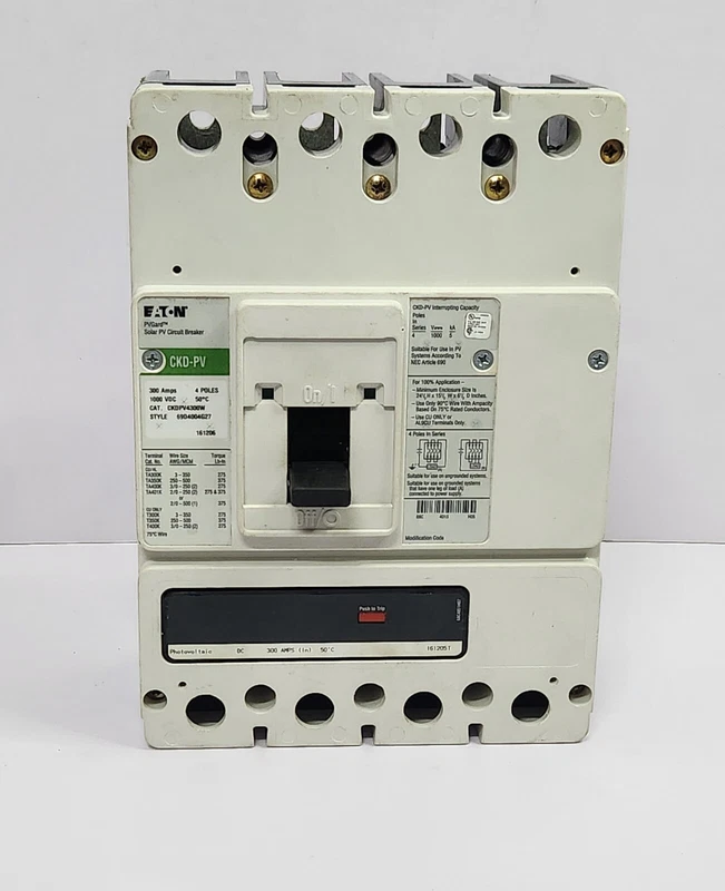 EATON CKD-PV SOLAR PV CIRCUIT BREAKER 300 AMPS 4 POLE CAT:CKDPV4300W FAST SHIP 2 CKD PV 0