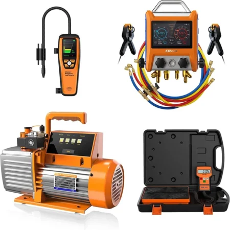 Elitech Digital Manifold Gauge+Infrared Leak Detector+7CFM Vacuum Pump+HvacScale