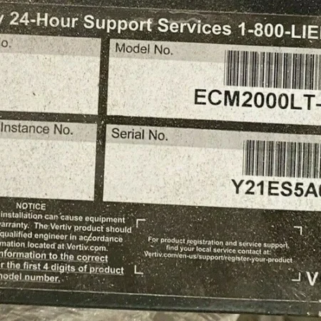 BRAND NEW ECM2000LT-X60 168124G43 VERTIV LIEBERT Y21ES5A007