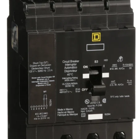 Square D EDB34125SA 125A 3P 480Y/277V~ Shunt Trip Circuit Breaker New