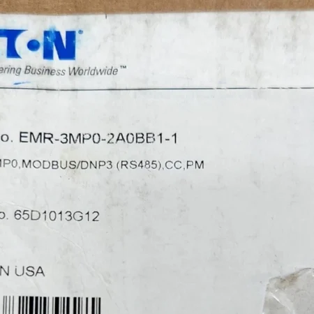 EATON EMR 3MP0 2A0BB1 1 Motor Protection Relay Type EMR-3MP0 MODBUS DNP3