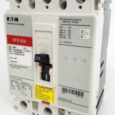 HFD3225BP10 Eaton 225 Amp Circuit Breaker 600V *NEXT DAY OPTION* NEW TAKEOUT