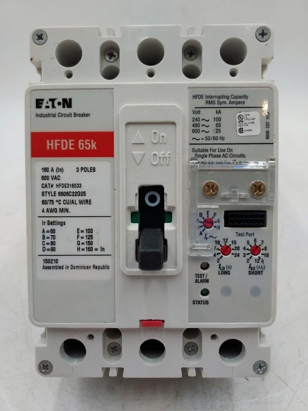 EATON HFDE316033 Circuit Breaker 160A 3P 600V HFDE 65k 160 Amp 3 Pole New 2 HFDE316033 0