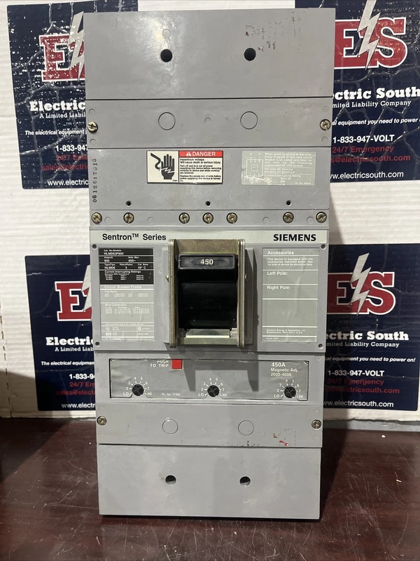 Siemens Circuit Breaker HLMD63F800 800 Amp 600 Volt 3 Pole W/450 Amp Trip 2 HLMD63F800 0