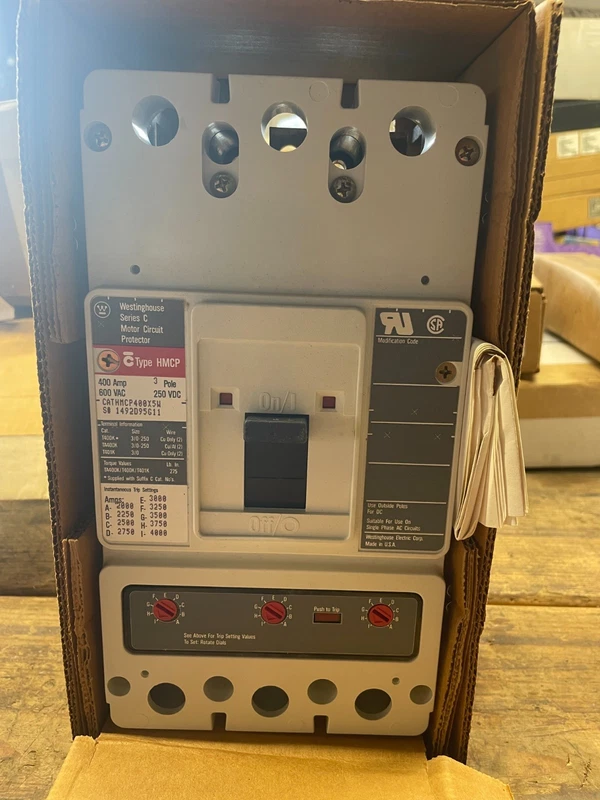 NEW Westinghouse Motor Circuit Protector SeriesC HMCP400X5W 400 amp 600 V 3 pole 2 HMCP400X5W 0