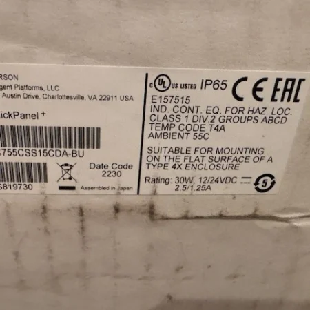 IC755CSS15CDA-BU Brand New Emerson Touch Screen