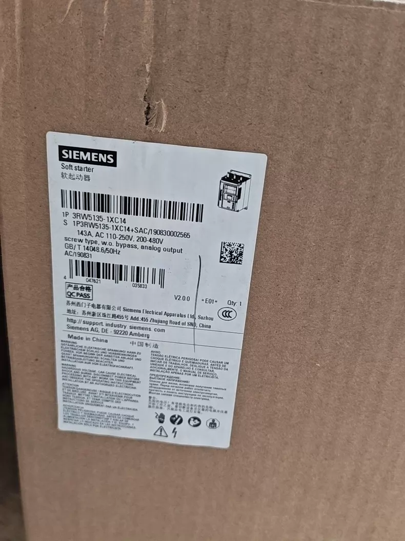 SIEMENS soft start 3RW5135-1XC14 1 SIEMENS soft start 3RW5135-1XC14