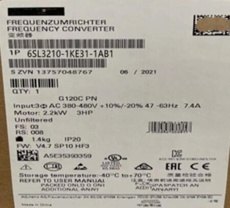 SIEMENS 6SL3210-1KE31-1AB1 Inverter