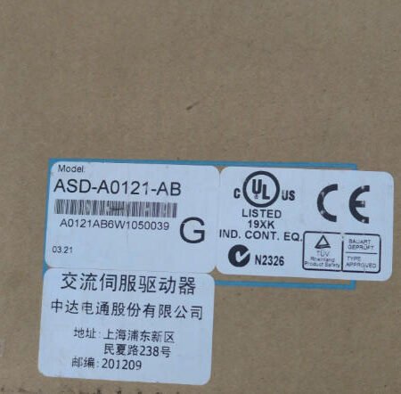 DELTA ELECTRONICS ASD-A0121-AB 100W AC SERVO DRIVE