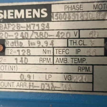 SIEMENS BAF28-M71S4 variable speed motor