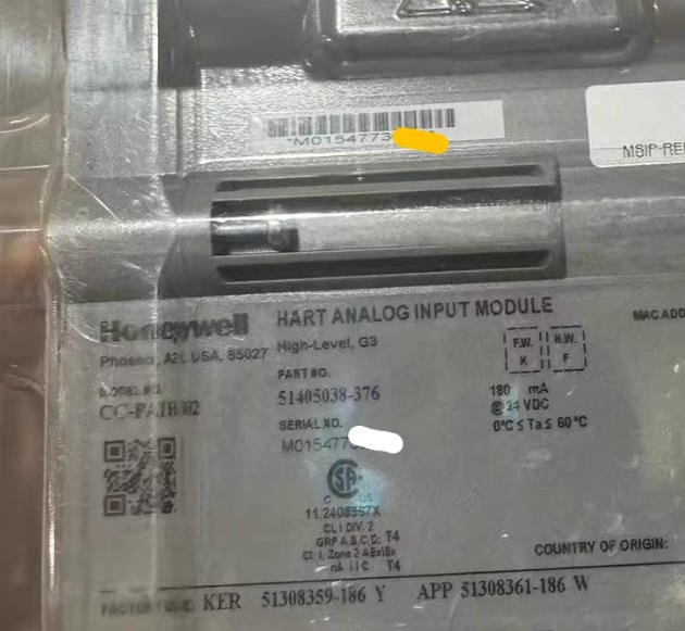 Honeywell CC-PAIH02 HART Analog Input Module 51405038-376 2 CC PAIH02