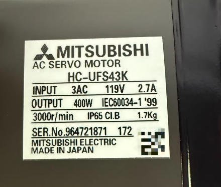 MITSUBISHI HC-UFS43K SERVO MOTOR