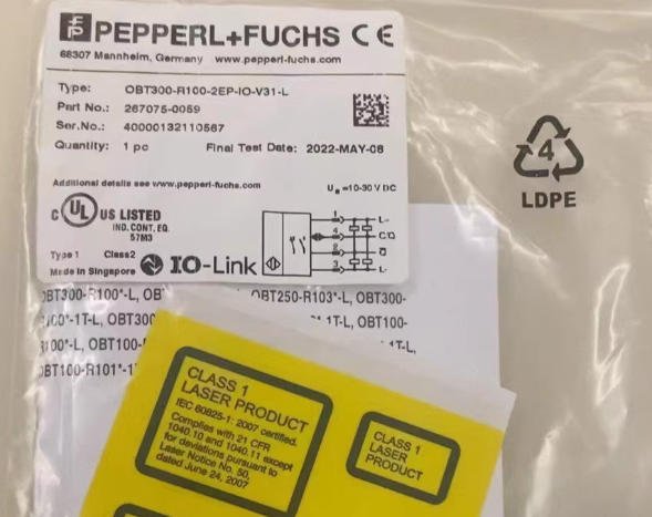 Pepperl+Fuchs OBT300-R100-2EP-IO-V31-L 267075-0059 Sensor 2 OBT300 R100 2EP IO V31 L