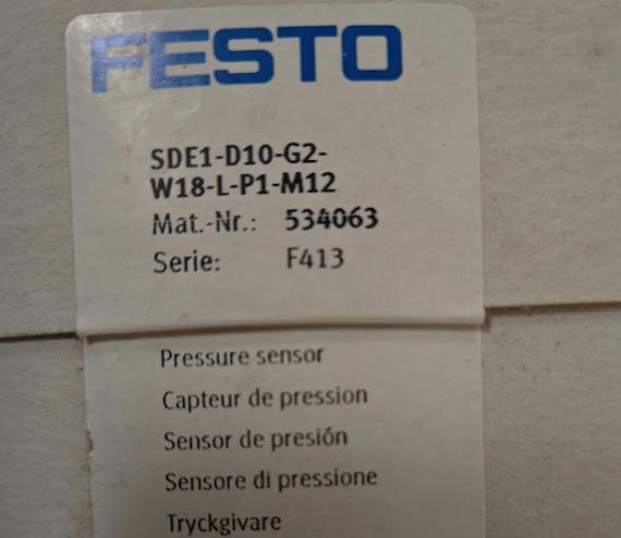 Festo SDE1-D10-G2-W18-L-P1-M12 pressure sensor 2 SDE1 D10 G2 W18 L P1 M12