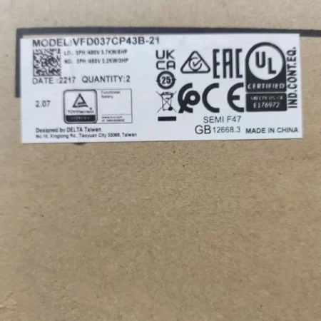 DELTA Inverter Frequency Converter VFD037CP43B-21