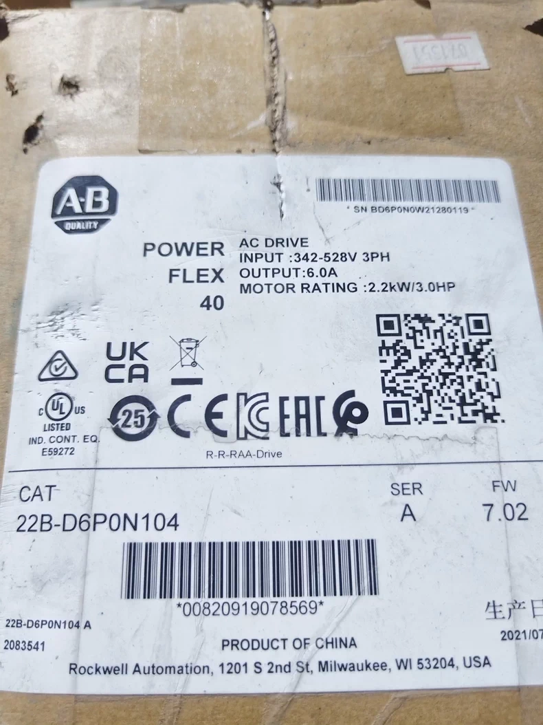 Bradley Powerflex 40 Drive 22B-D6P0N104 Allen AC 1 22B-D6P0N104