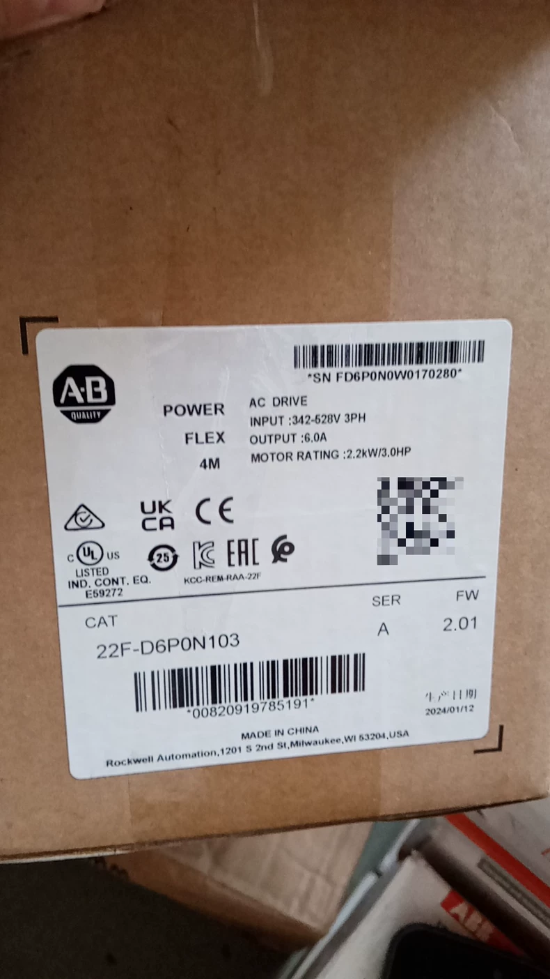 Allen-bradley Powerflex Drive 22F-D6P0N103 AC 1 22F-D6P0N103