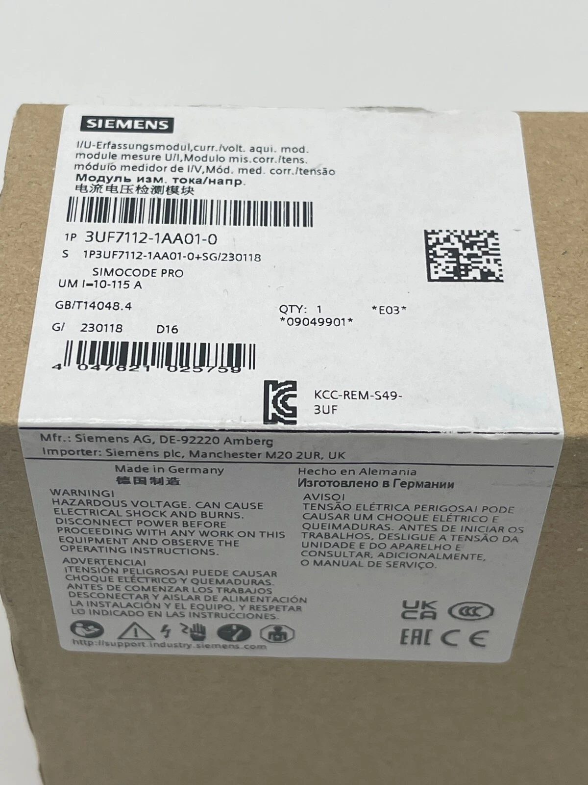 SIEMENS Acquisition Module 3UF7112-1AA01-0 1 3UF7112-1AA01-0