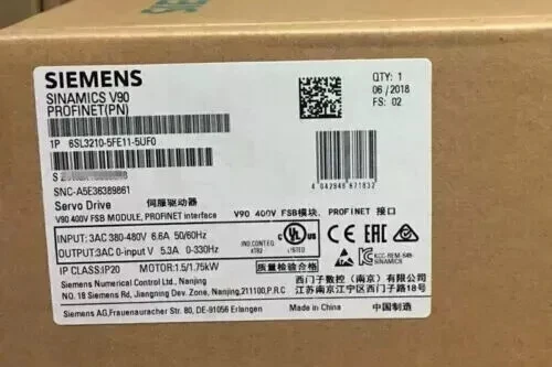 SIEMENS Servo Driver 6SL3210-5FE11-5UF0 1 6SL3210-5FE11-5uF0