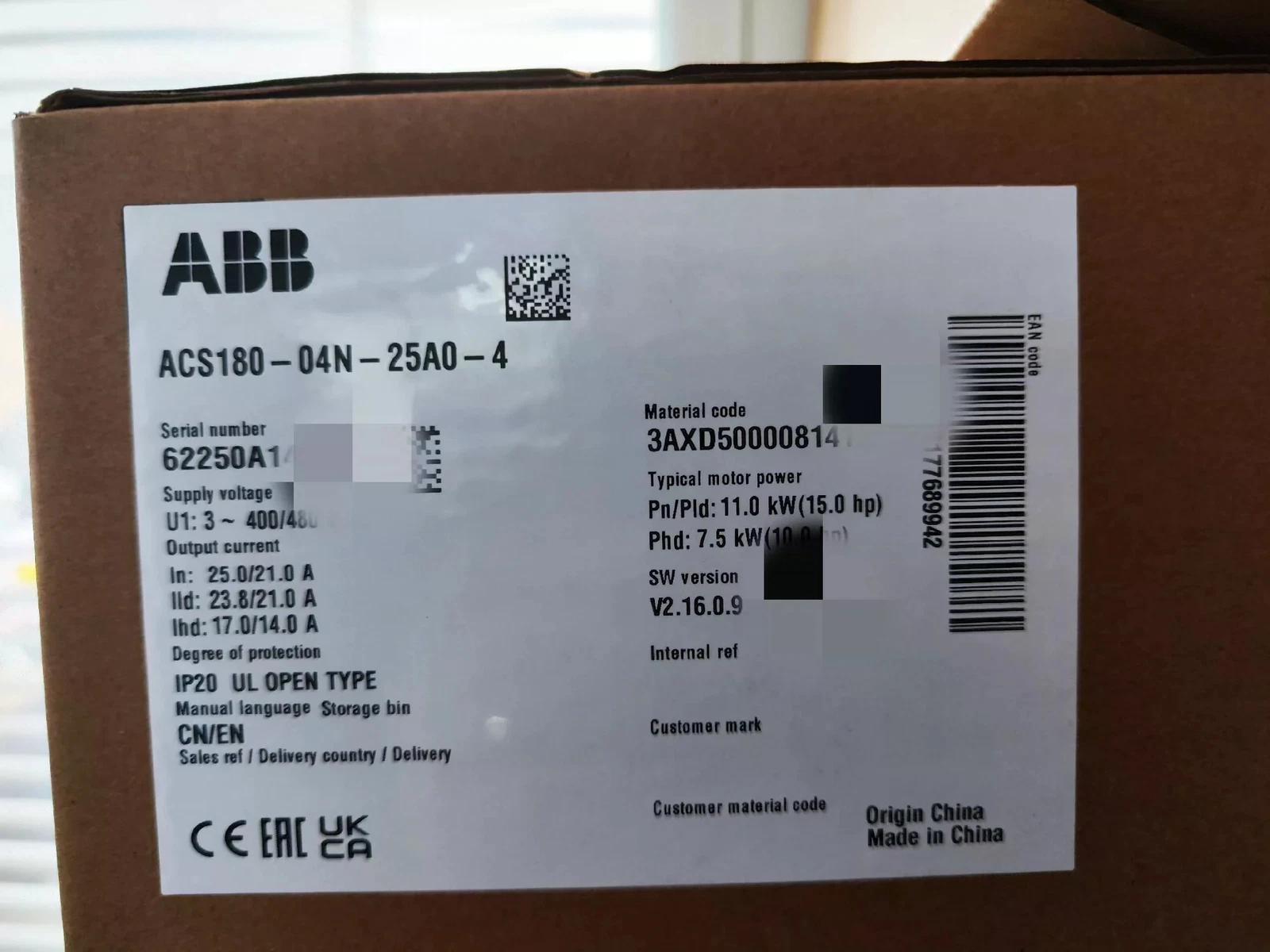 Frequency Inverter ACS180-04N-25A0-4 ABB 1 ACS180-04N-25A0-4