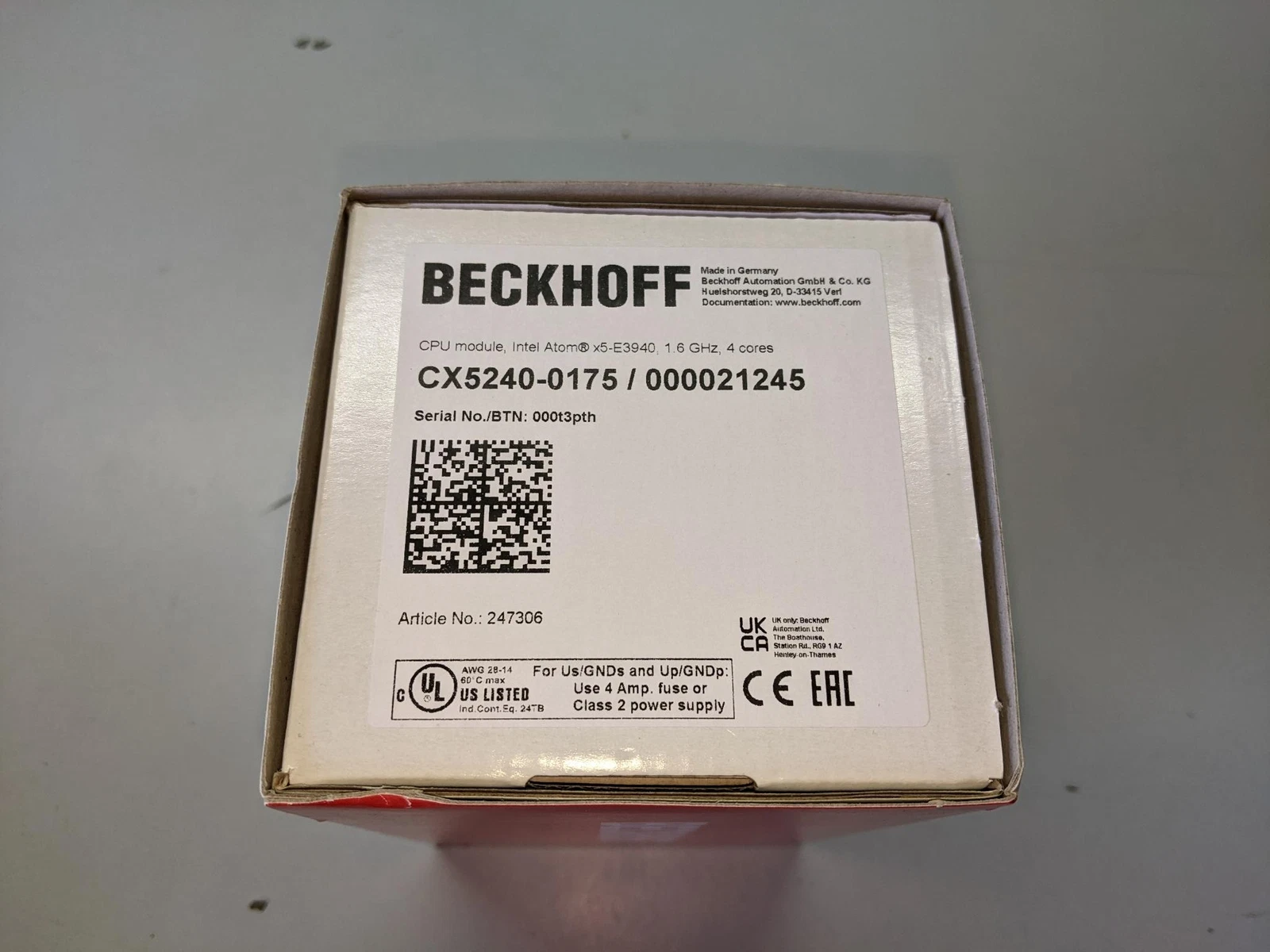 Beckhoff Module CX5240-0175 CPU 1 CX5240-0175