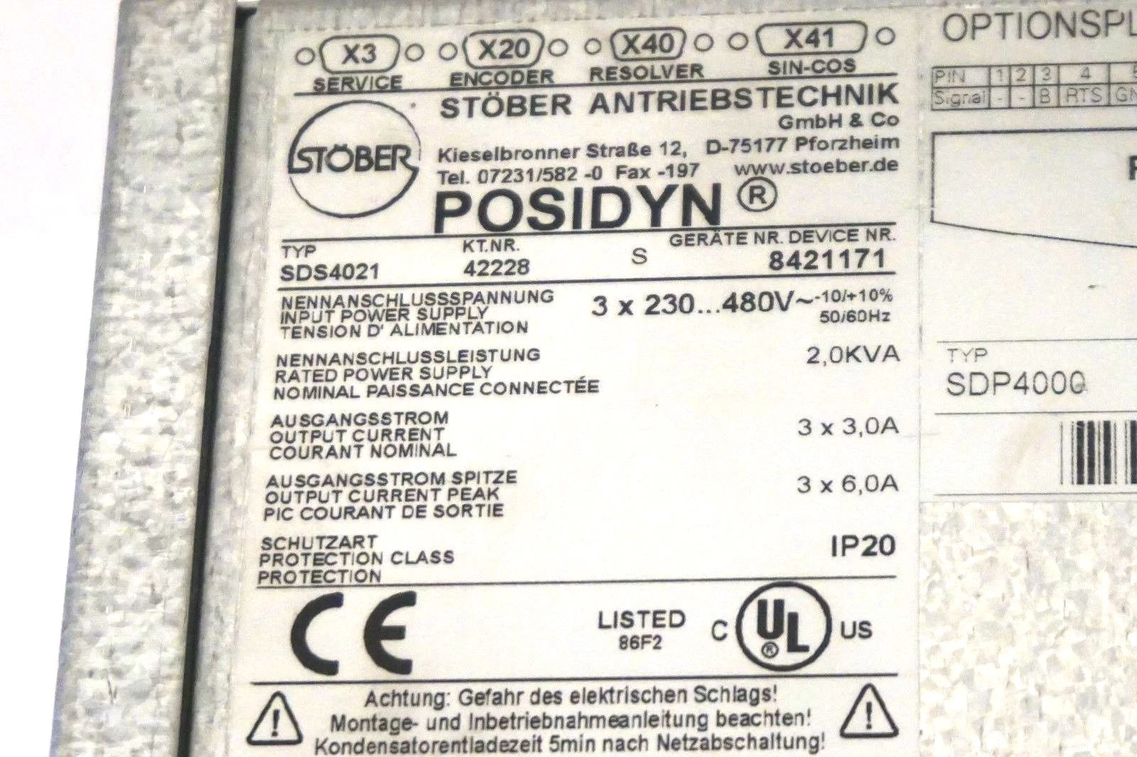 STOBER Driver SDS4021 1 SDS4021